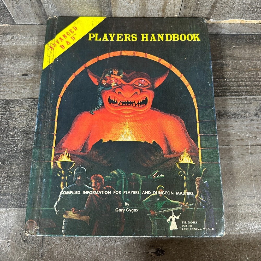 AD&D Players Handbook 1st Edit 6th Printing 1980 Gary Gygax TSR Dungeons Dragons